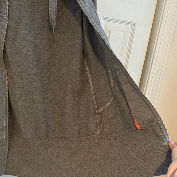 Lululemon Vintage Hooded Scuba Full Zip in Heather Grey/Pink Detail Size 8 - Picture 9 of 10